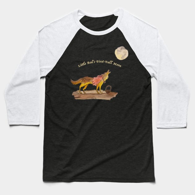 Little Red as a Wolf Baseball T-Shirt by GroovyArt